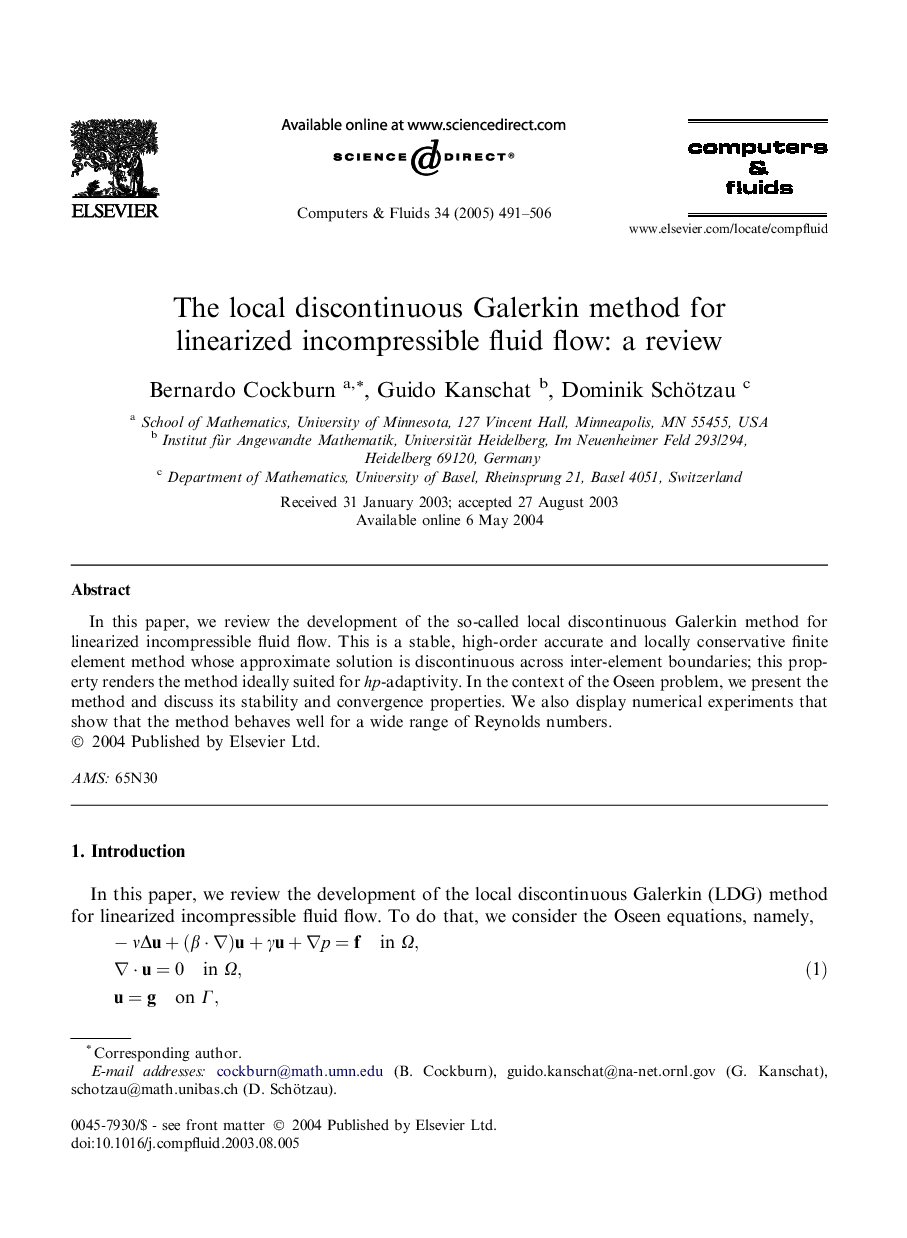 The local discontinuous Galerkin method for linearized incompressible fluid flow: a review