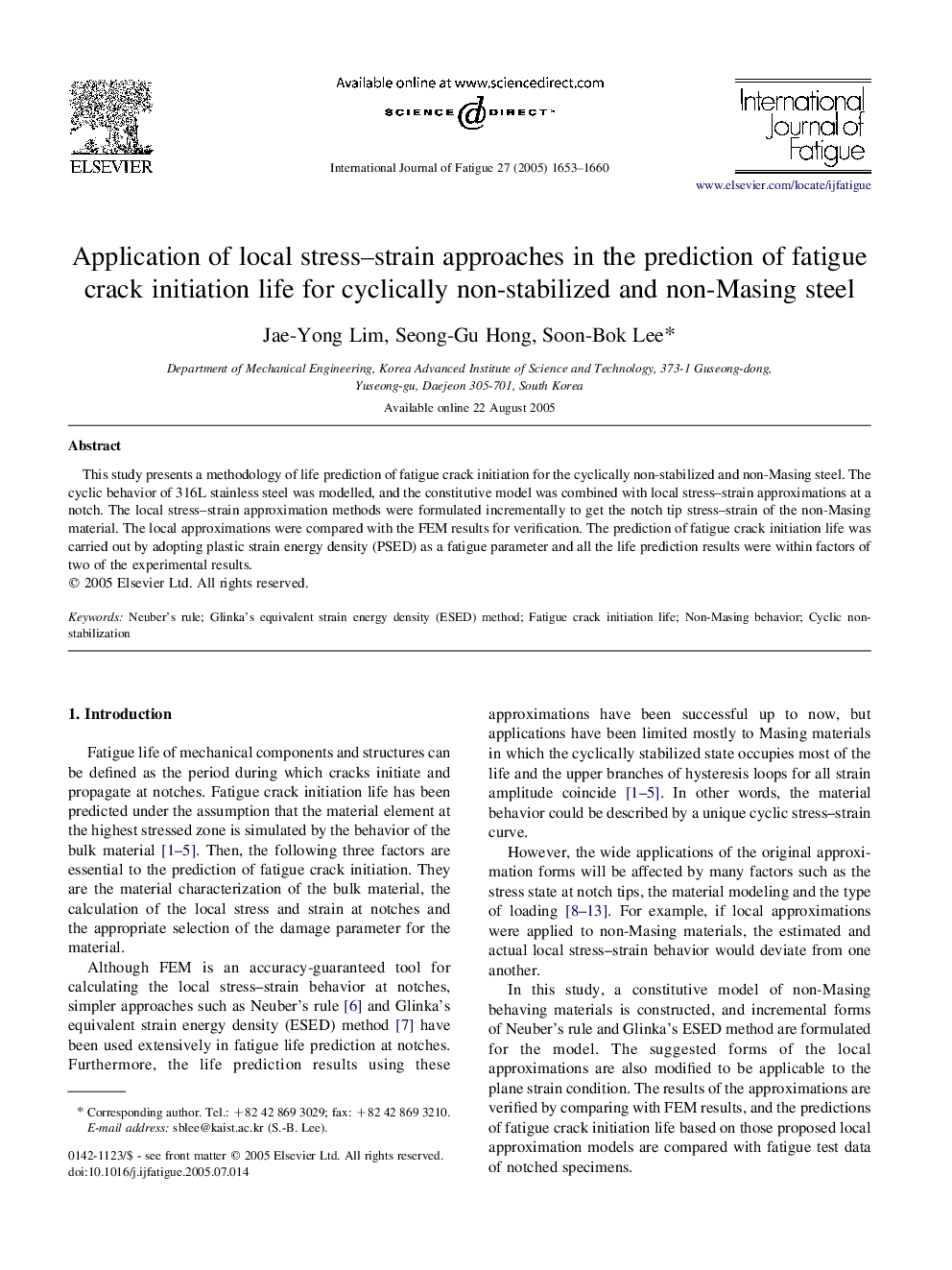 Application of local stress-strain approaches in the prediction of fatigue crack initiation life for cyclically non-stabilized and non-Masing steel