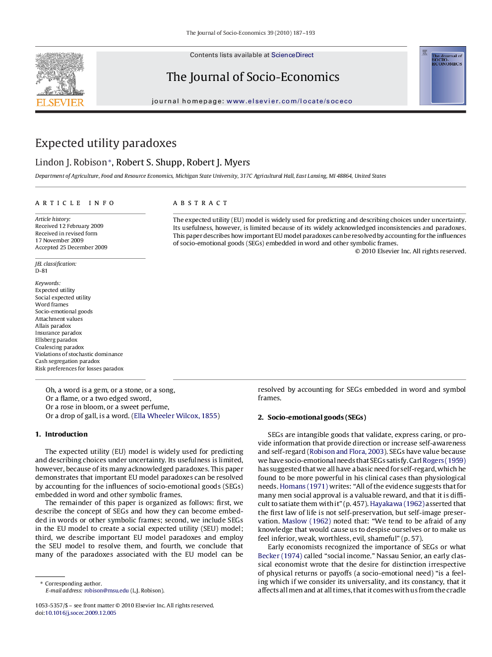 Expected utility paradoxes