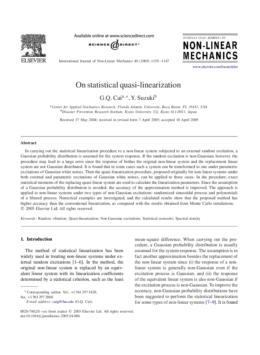 On statistical quasi-linearization