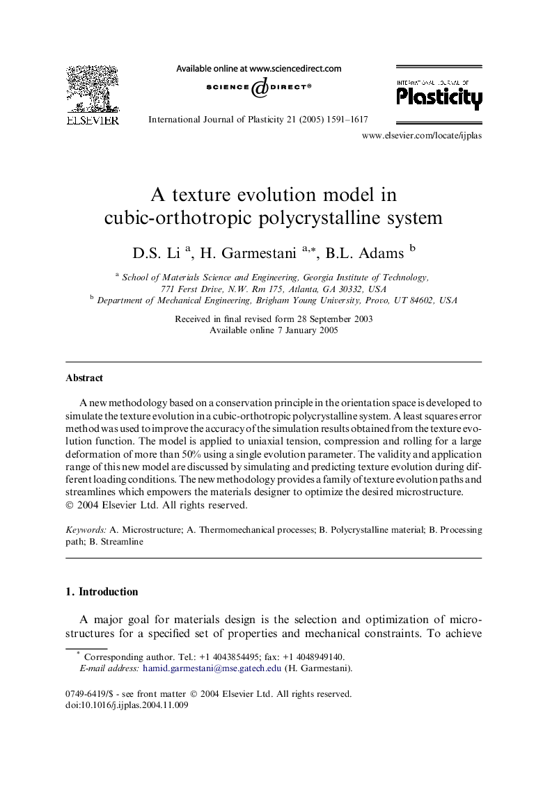 A texture evolution model in cubic-orthotropic polycrystalline system