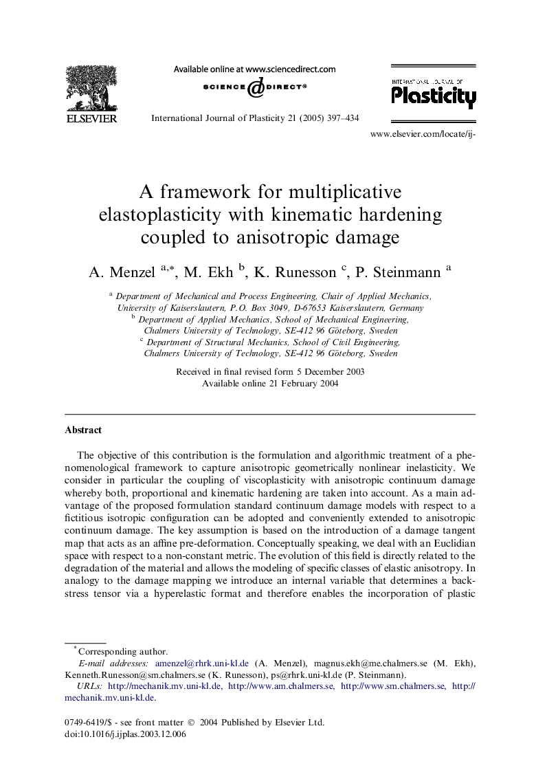 A framework for multiplicative elastoplasticity with kinematic hardening coupled to anisotropic damage