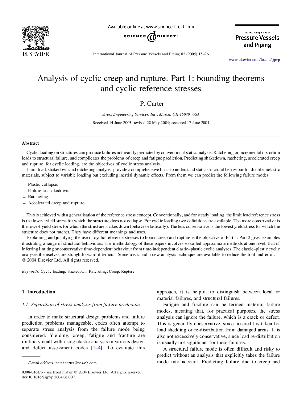 Analysis of cyclic creep and rupture. Part 1: bounding theorems and cyclic reference stresses