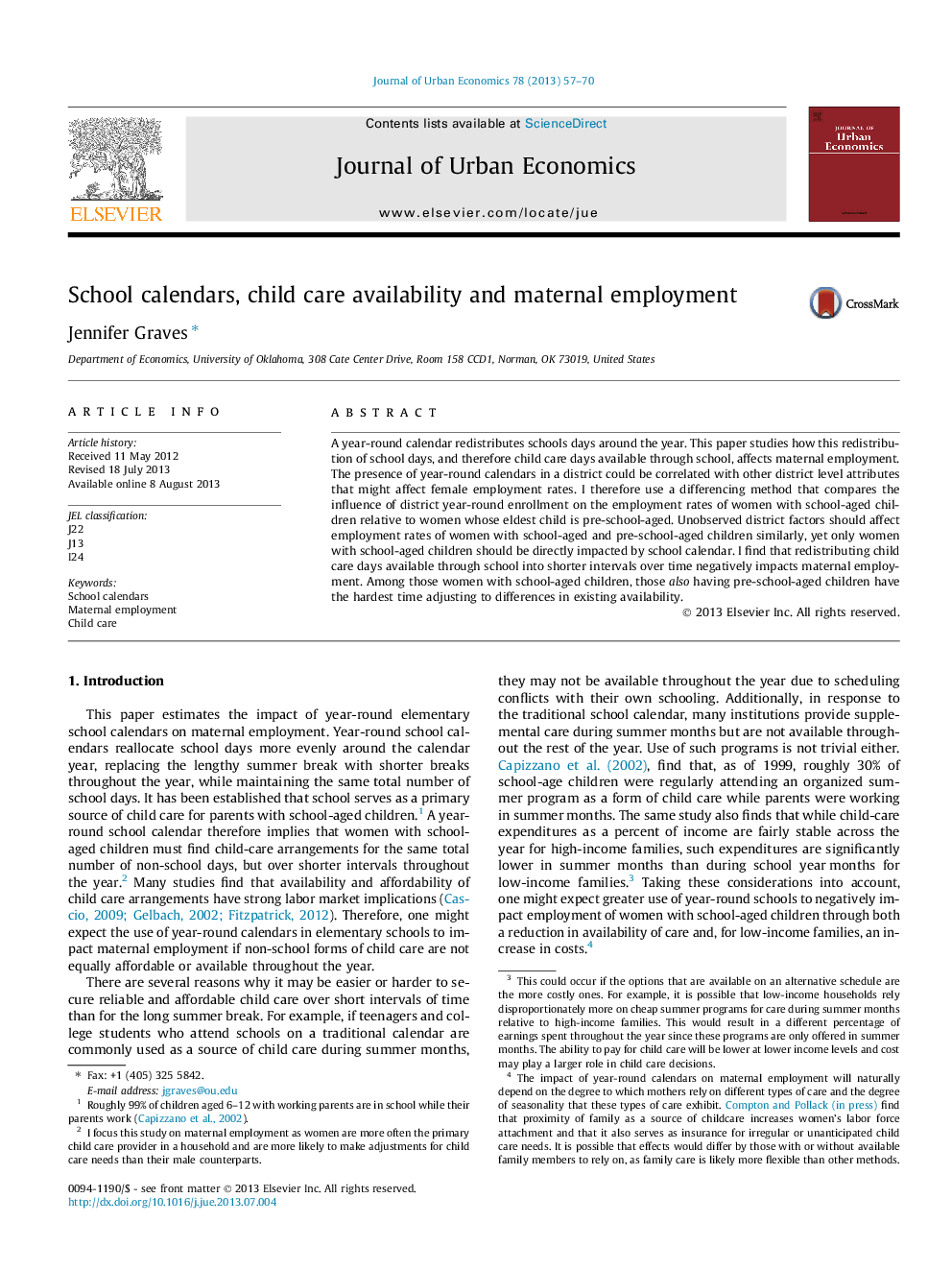 School calendars, child care availability and maternal employment