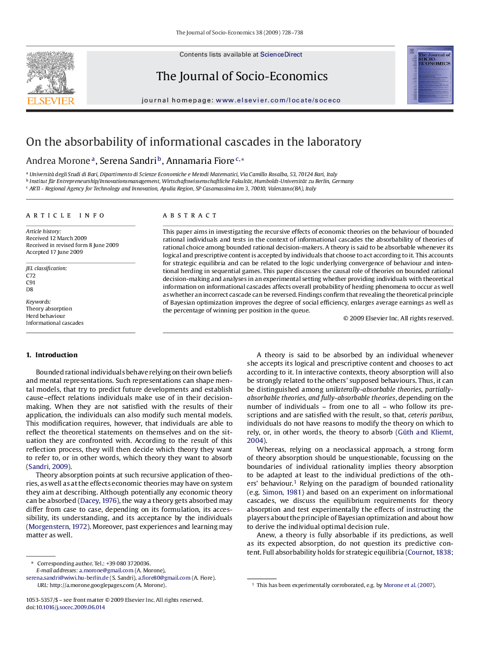 On the absorbability of informational cascades in the laboratory