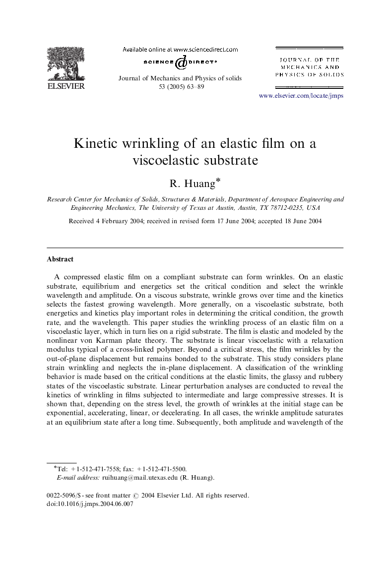 Kinetic wrinkling of an elastic film on a viscoelastic substrate