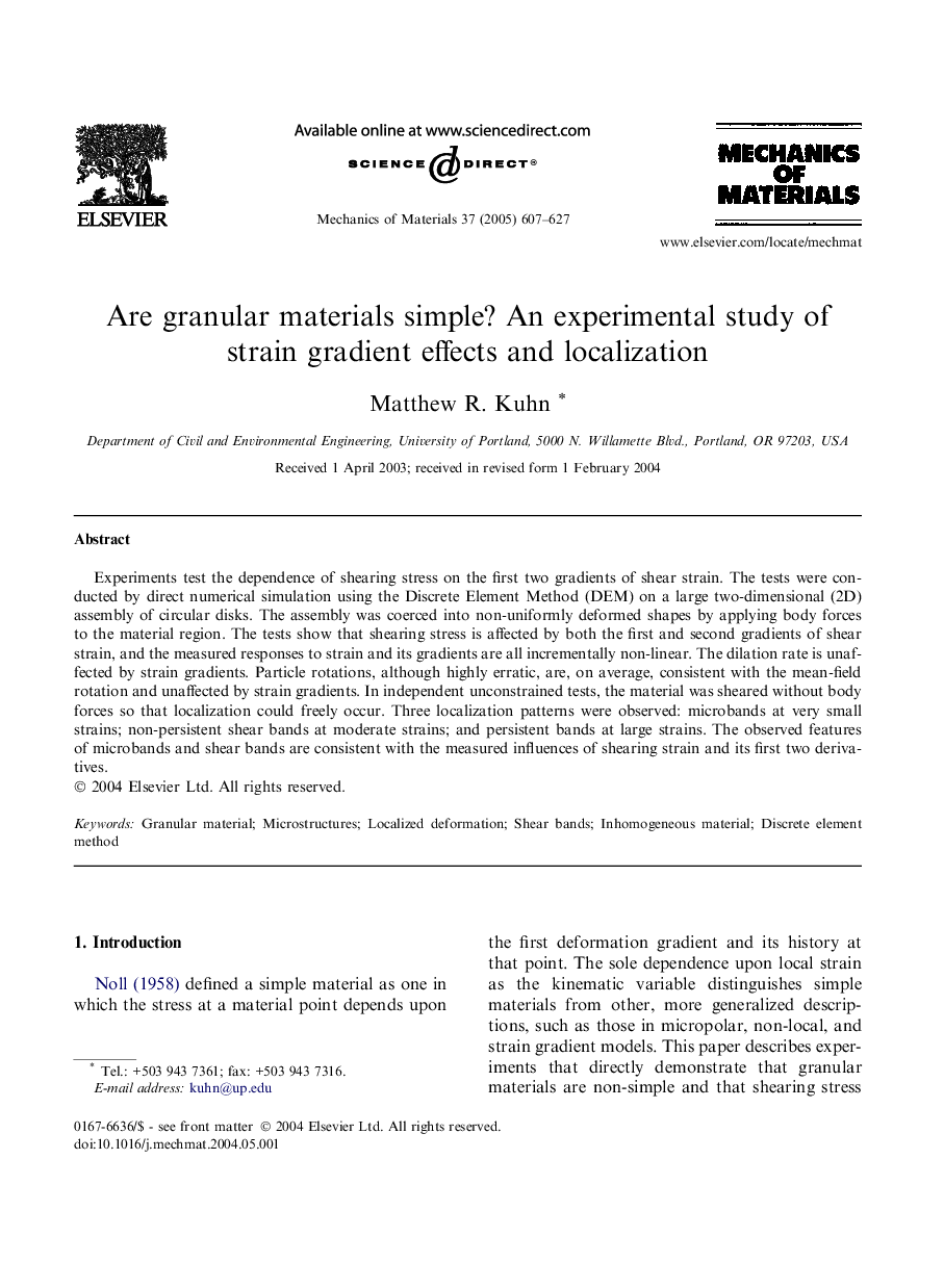 Are granular materials simple? An experimental study of strain gradient effects and localization