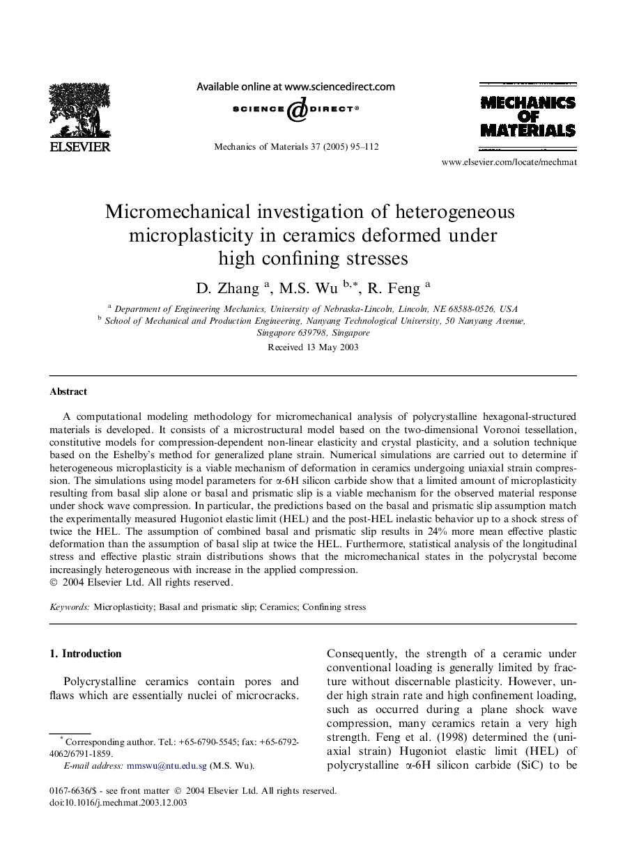 Micromechanical investigation of heterogeneous microplasticity in ceramics deformed under high confining stresses