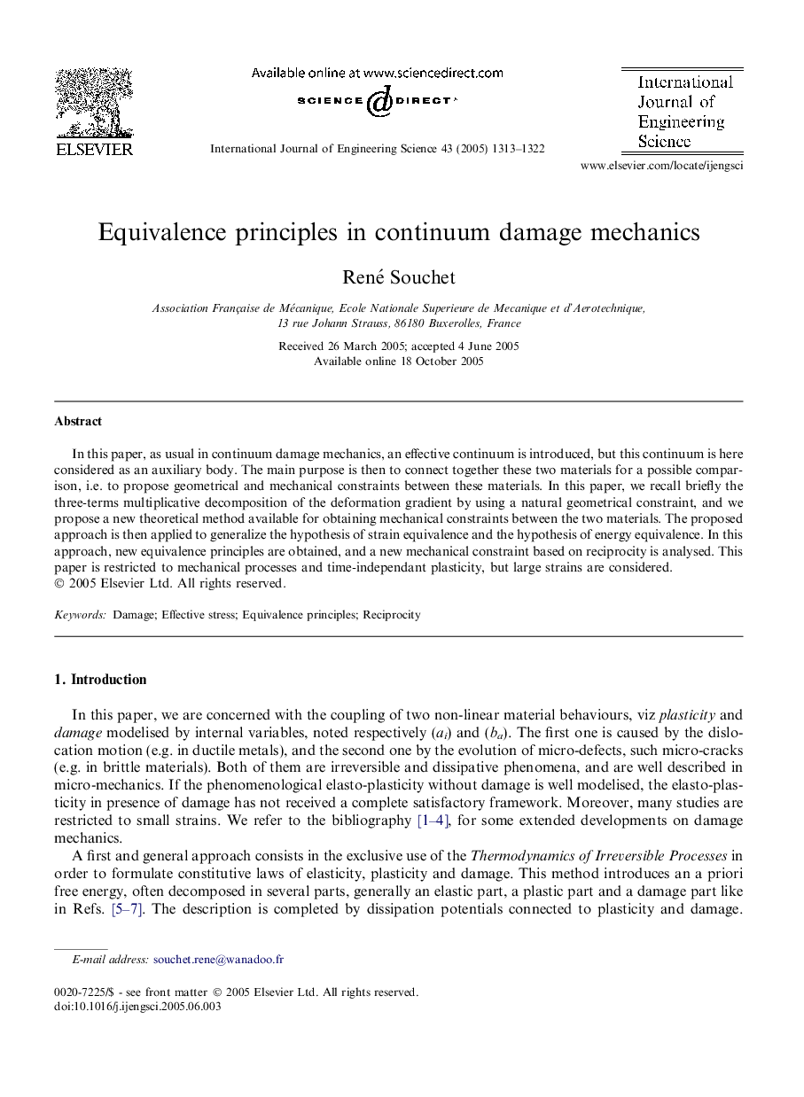 Equivalence principles in continuum damage mechanics