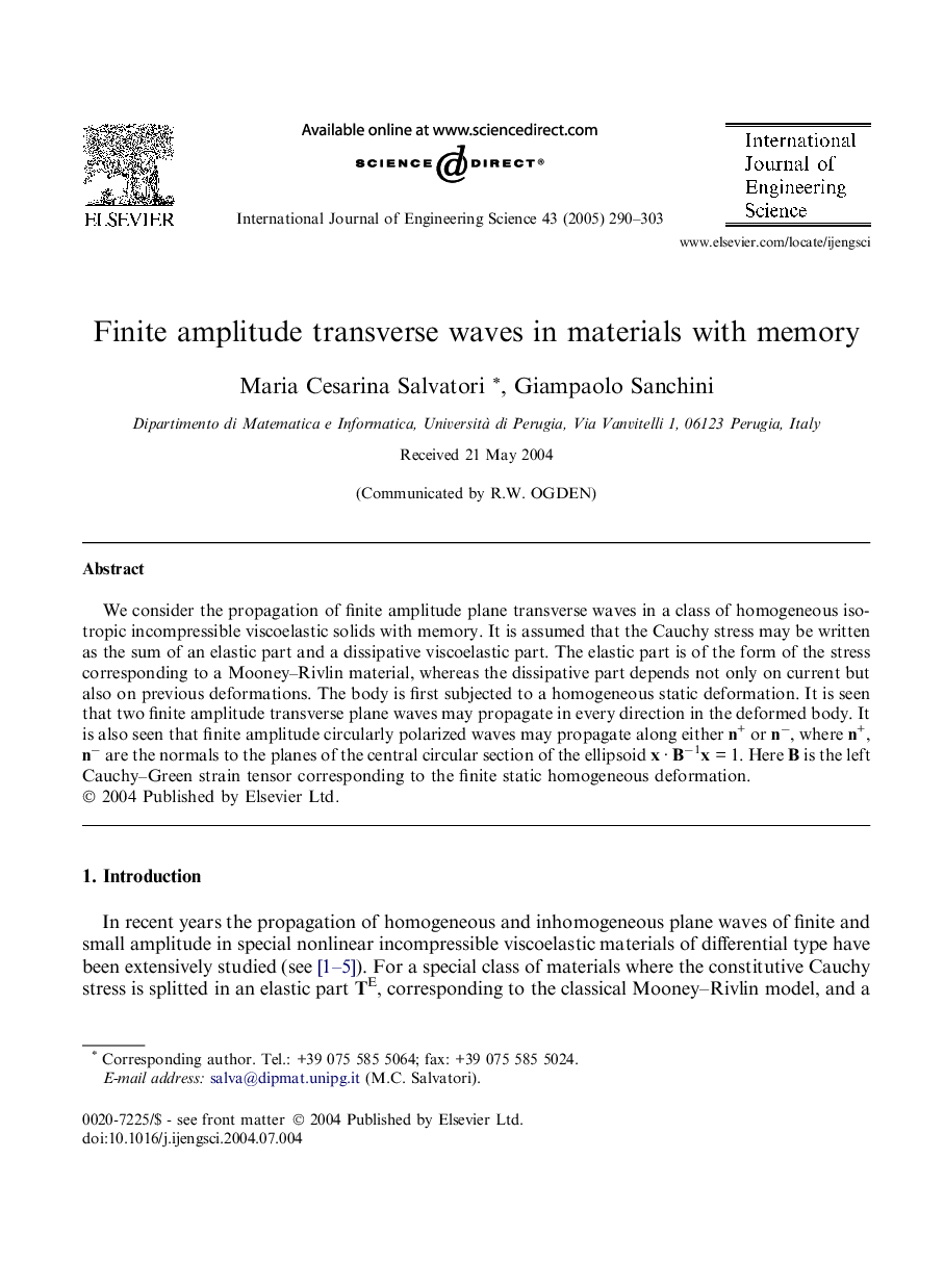 Finite amplitude transverse waves in materials with memory
