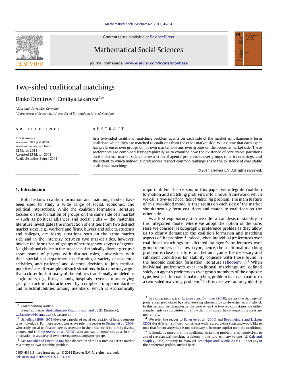 Two-sided coalitional matchings