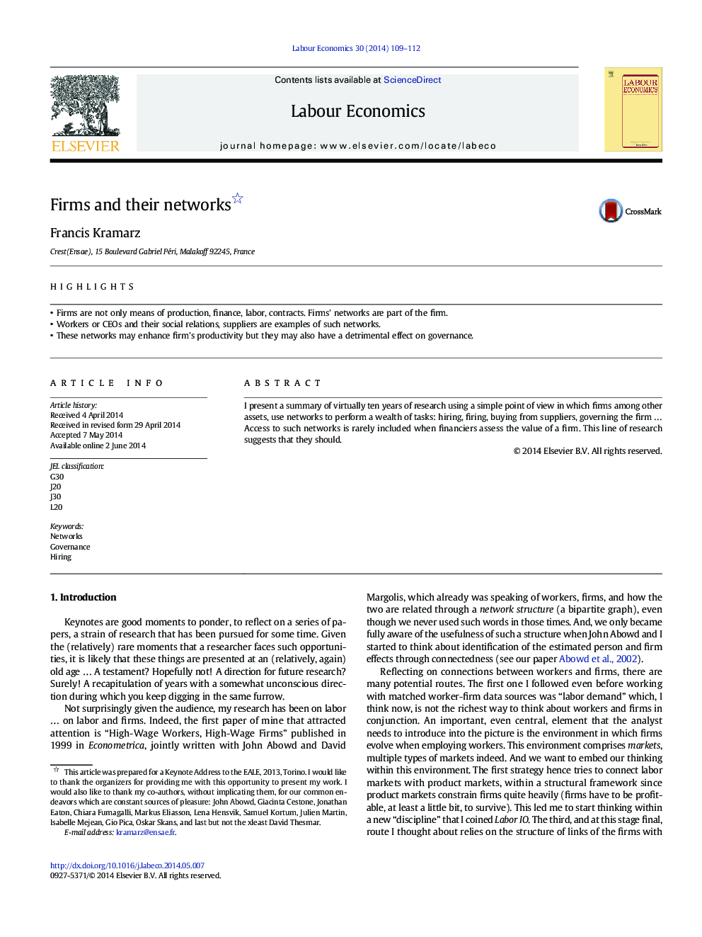 Firms and their networks 