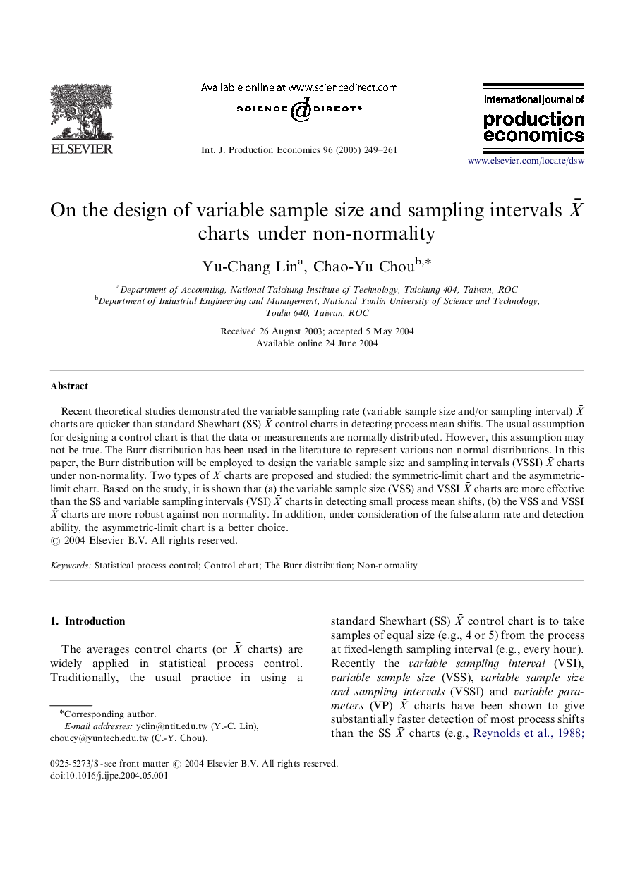 On the design of variable sample size and sampling intervals XÂ¯ charts under non-normality