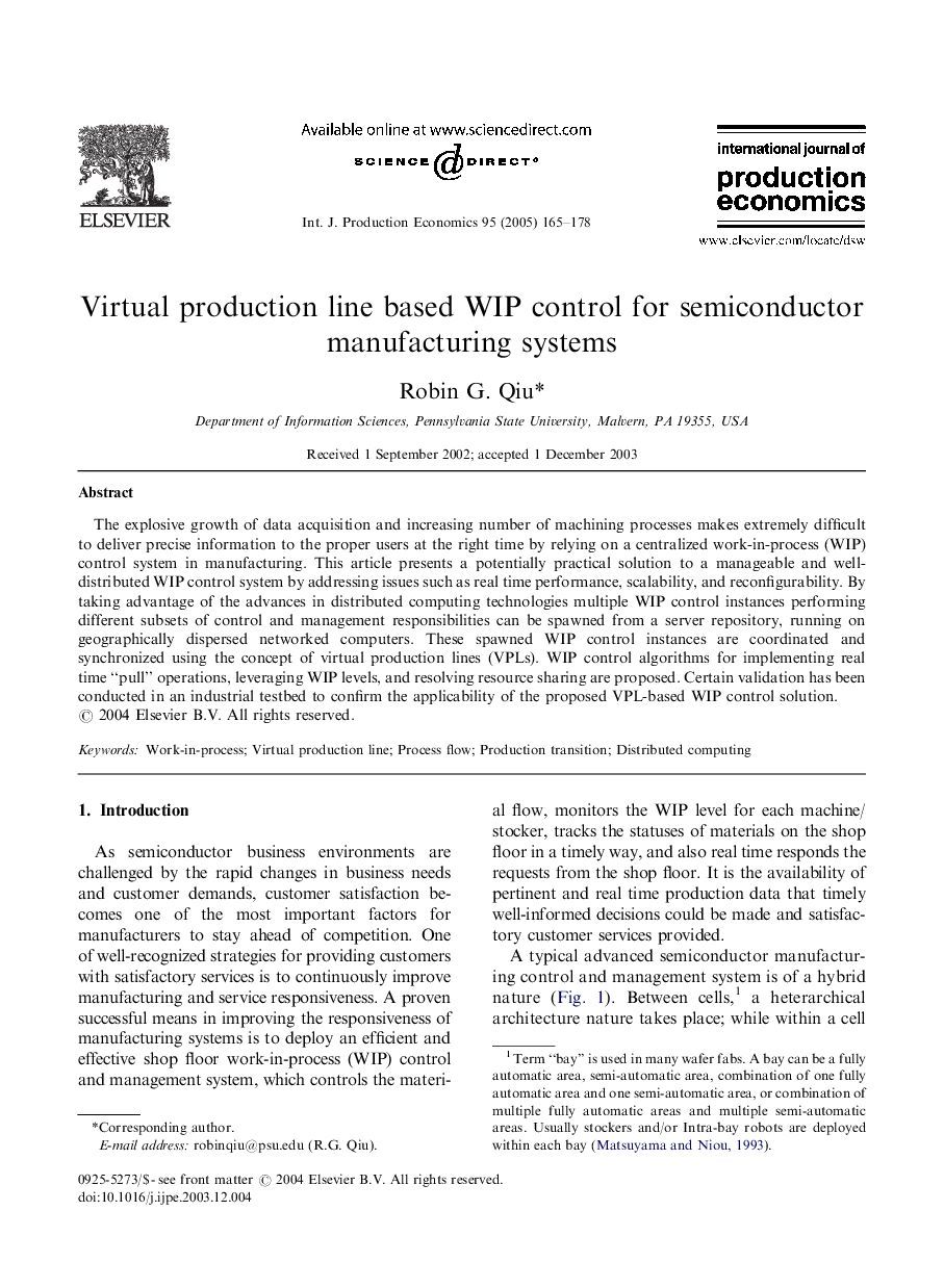 Virtual production line based WIP control for semiconductor manufacturing systems