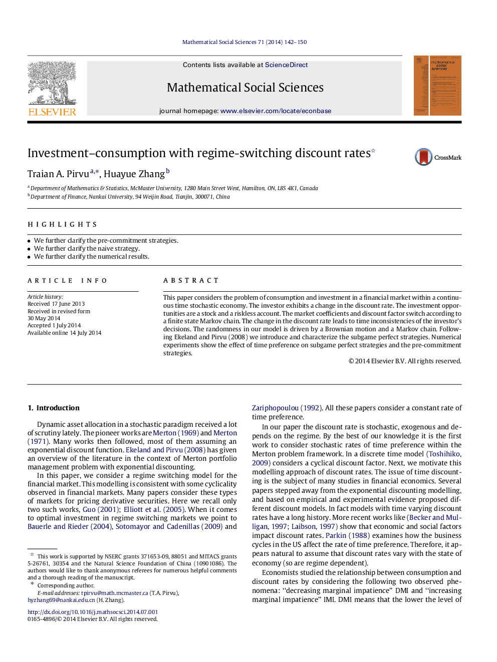 Investment–consumption with regime-switching discount rates 
