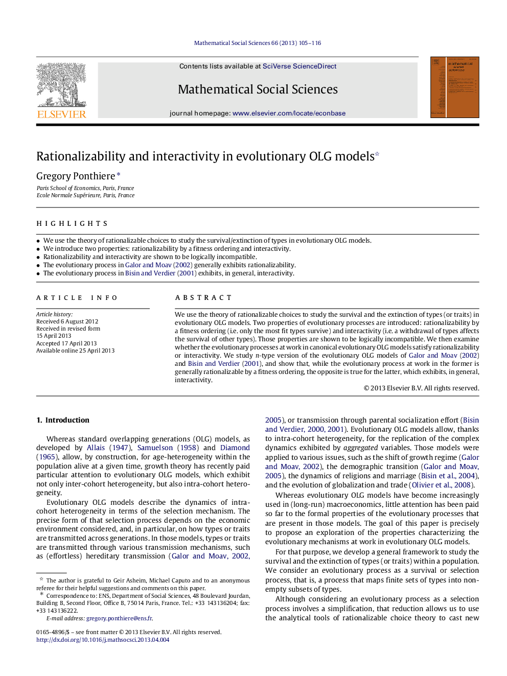 Rationalizability and interactivity in evolutionary OLG models 