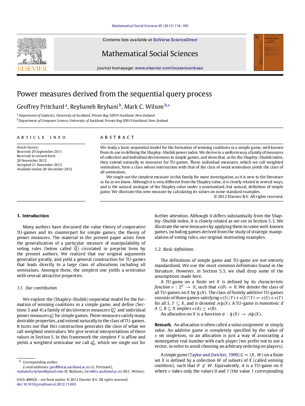 Power measures derived from the sequential query process