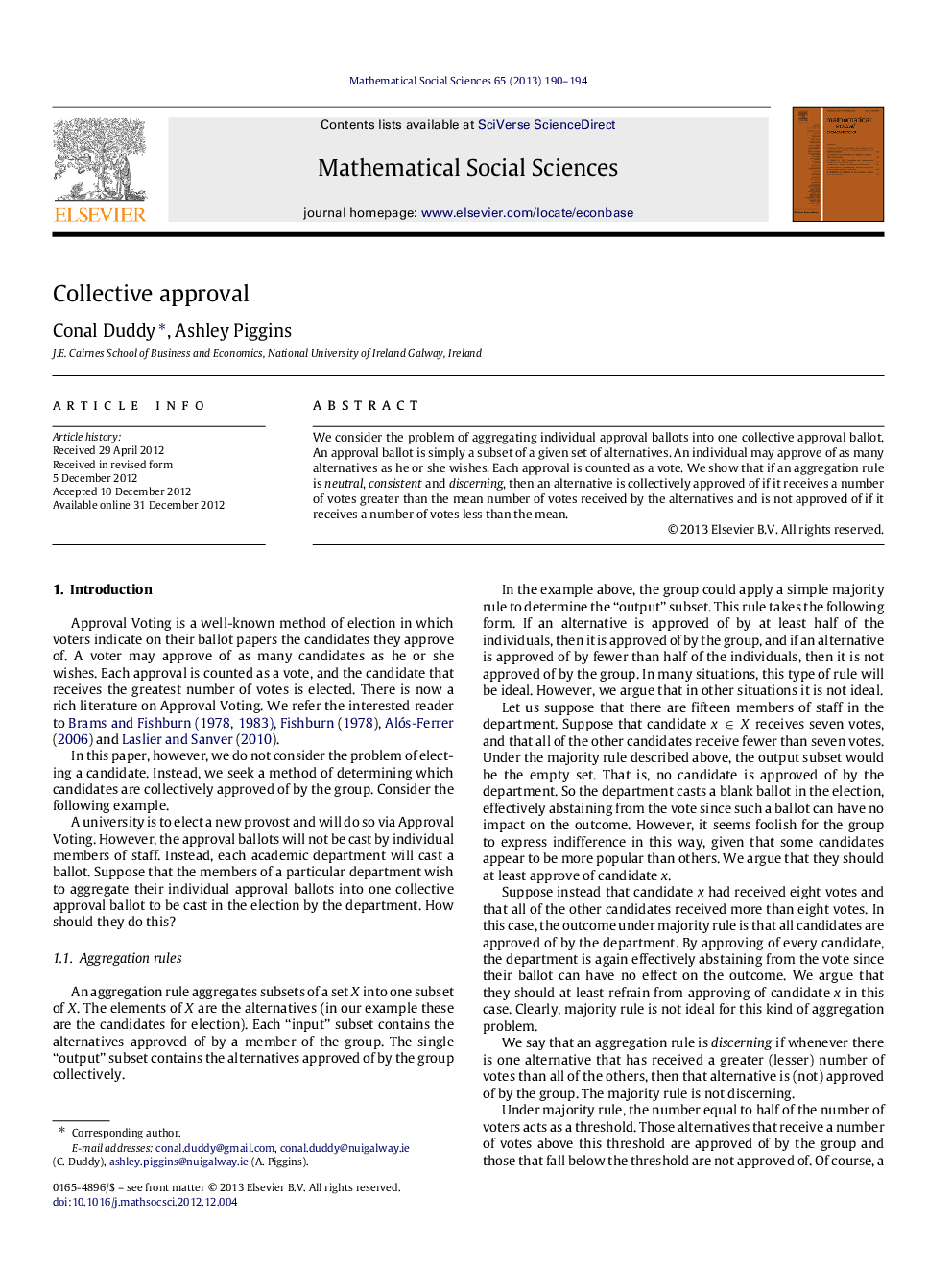 Collective approval