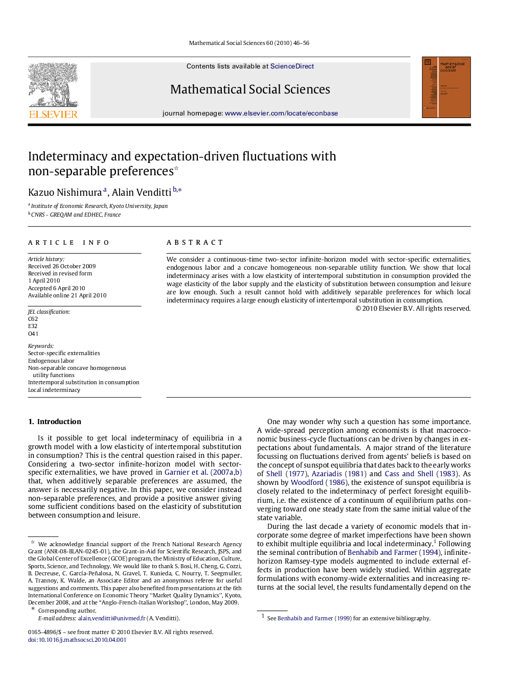 Indeterminacy and expectation-driven fluctuations with non-separable preferences 