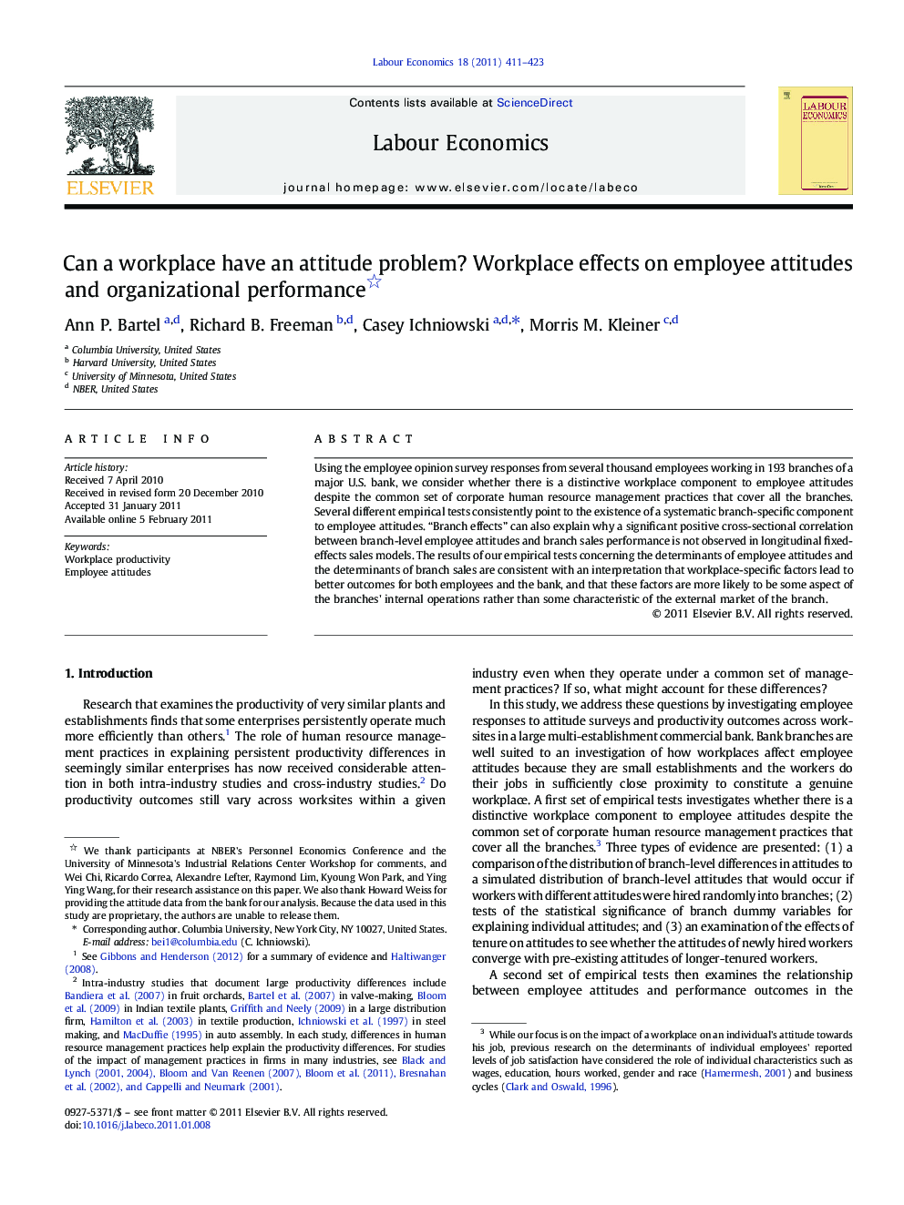 Can a workplace have an attitude problem? Workplace effects on employee attitudes and organizational performance 