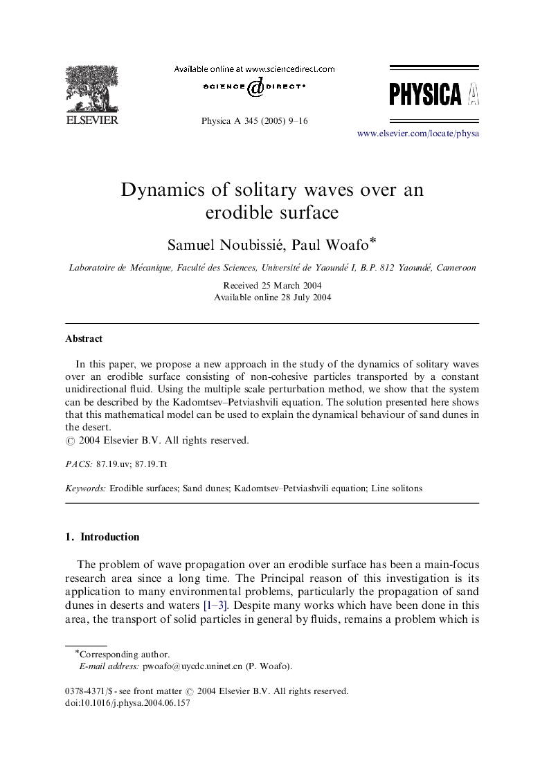 Dynamics of solitary waves over an erodible surface