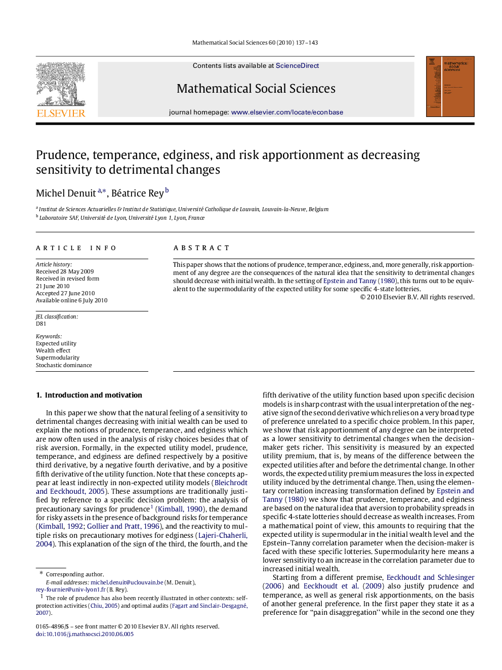 Prudence, temperance, edginess, and risk apportionment as decreasing sensitivity to detrimental changes