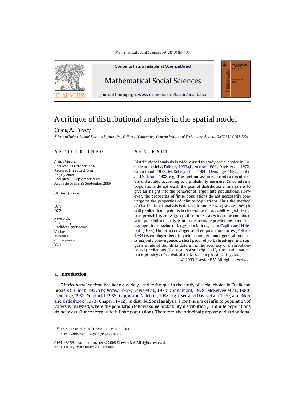 A critique of distributional analysis in the spatial model