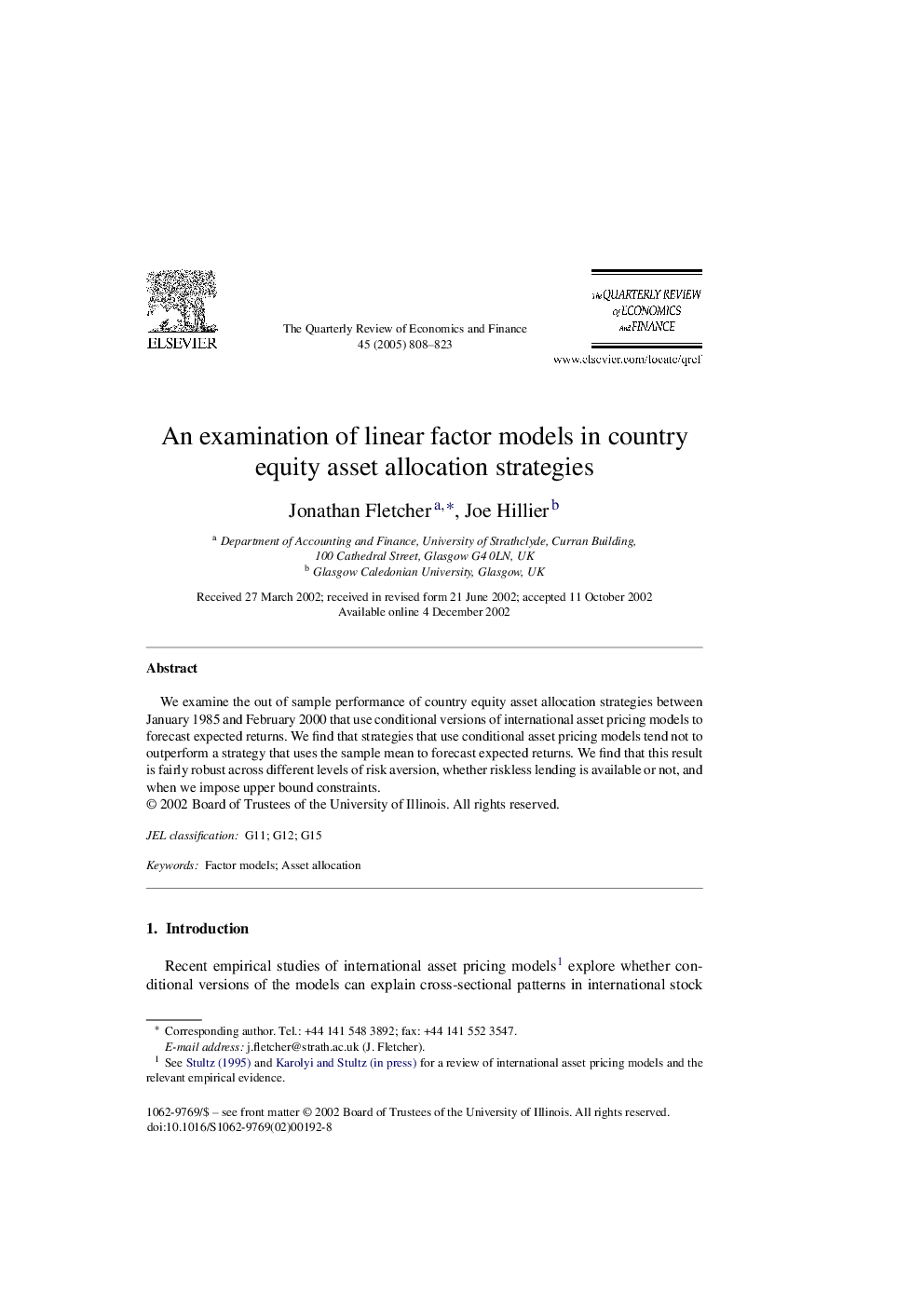 An examination of linear factor models in country equity asset allocation strategies