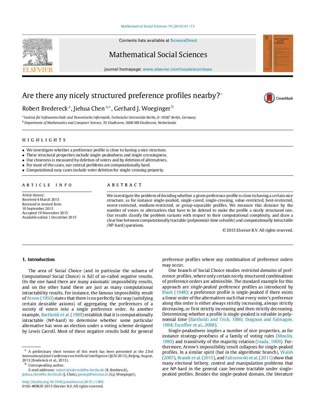 Are there any nicely structured preference profiles nearby? 