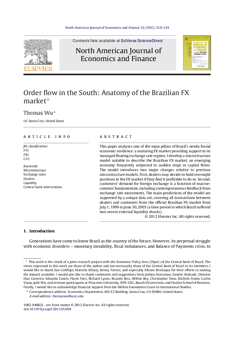 Order flow in the South: Anatomy of the Brazilian FX market 