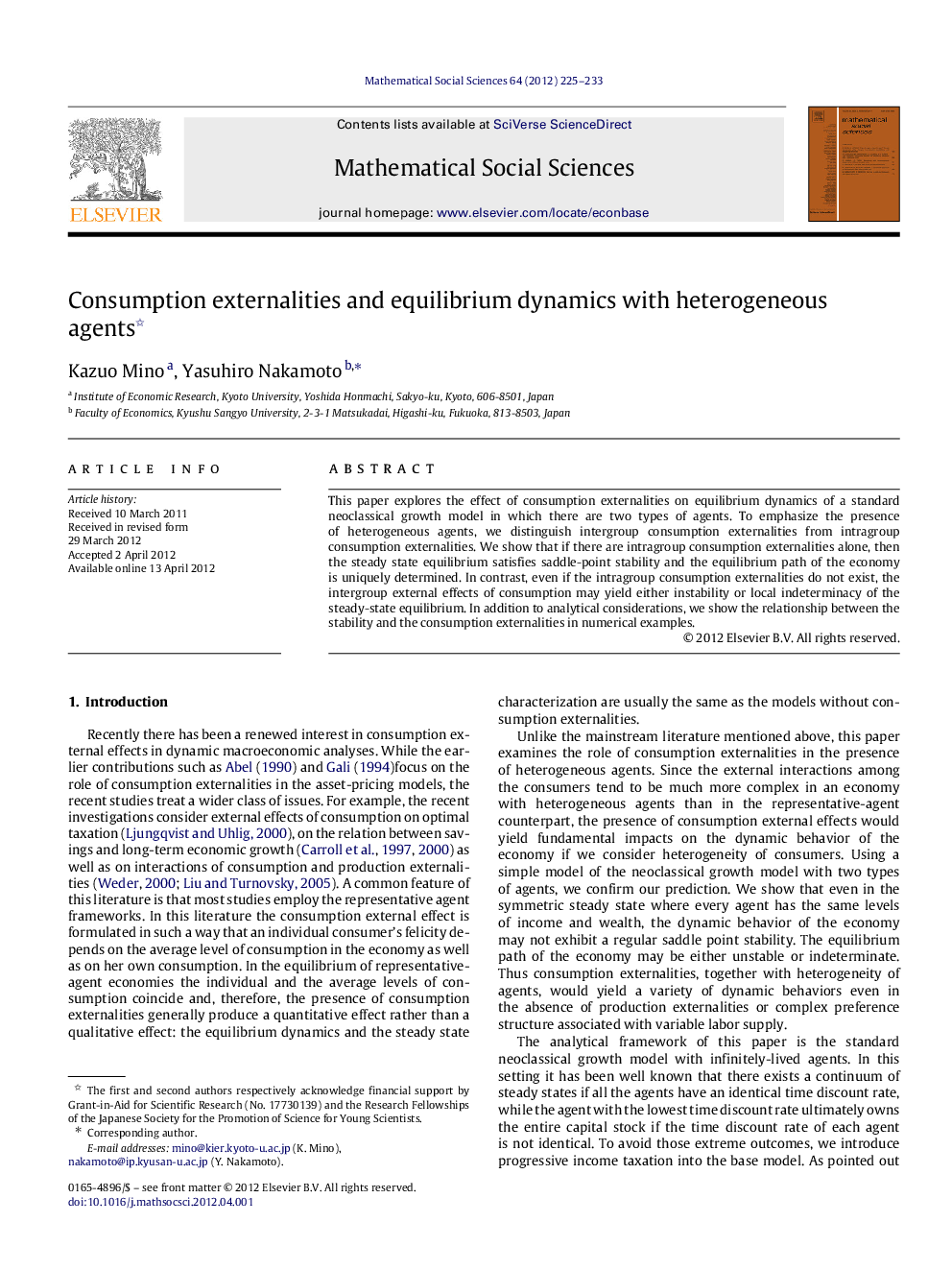 Consumption externalities and equilibrium dynamics with heterogeneous agents 