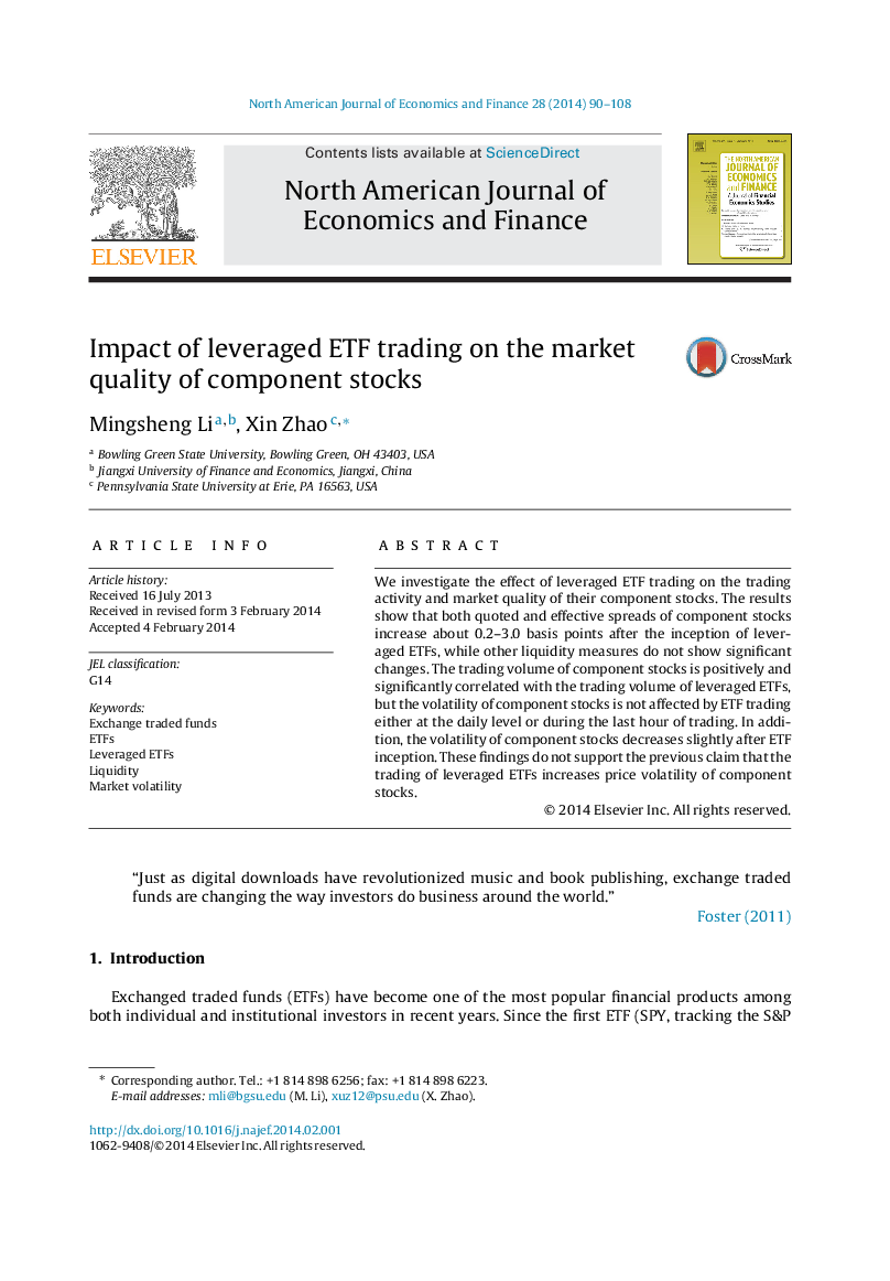 Impact of leveraged ETF trading on the market quality of component stocks