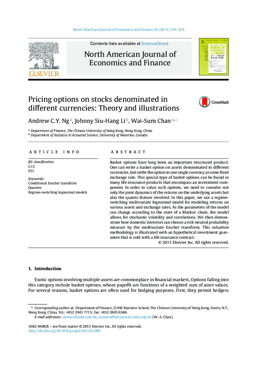 Pricing options on stocks denominated in different currencies: Theory and illustrations