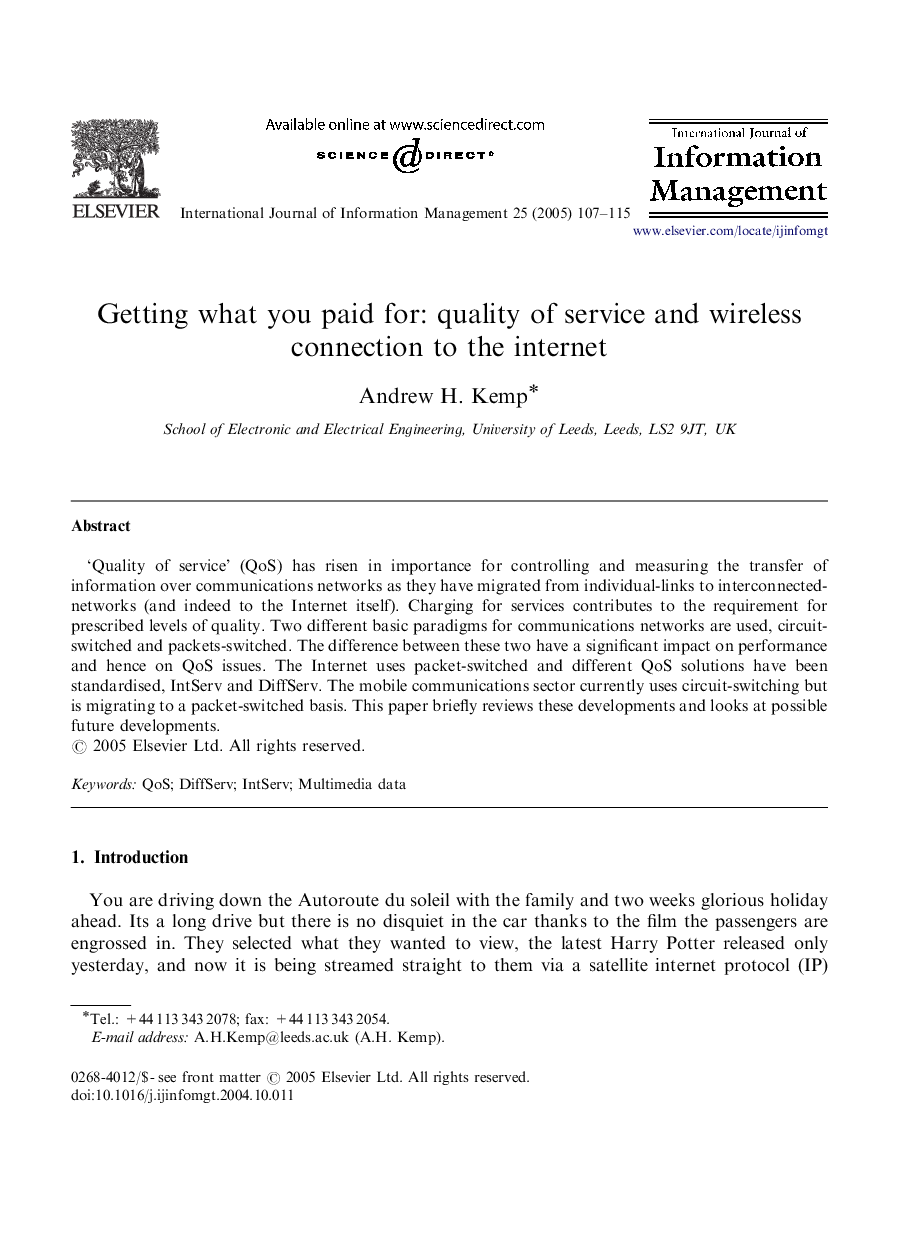 Getting what you paid for: quality of service and wireless connection to the internet