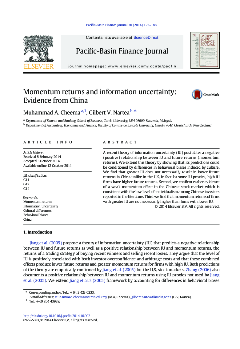 Momentum returns and information uncertainty: Evidence from China