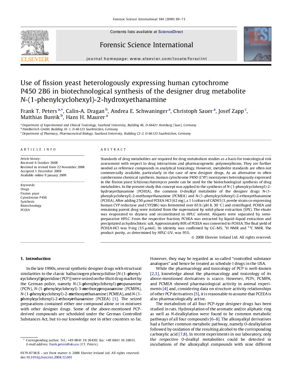 Use of fission yeast heterologously expressing human cytochrome P450 2B6 in biotechnological synthesis of the designer drug metabolite N-(1-phenylcyclohexyl)-2-hydroxyethanamine