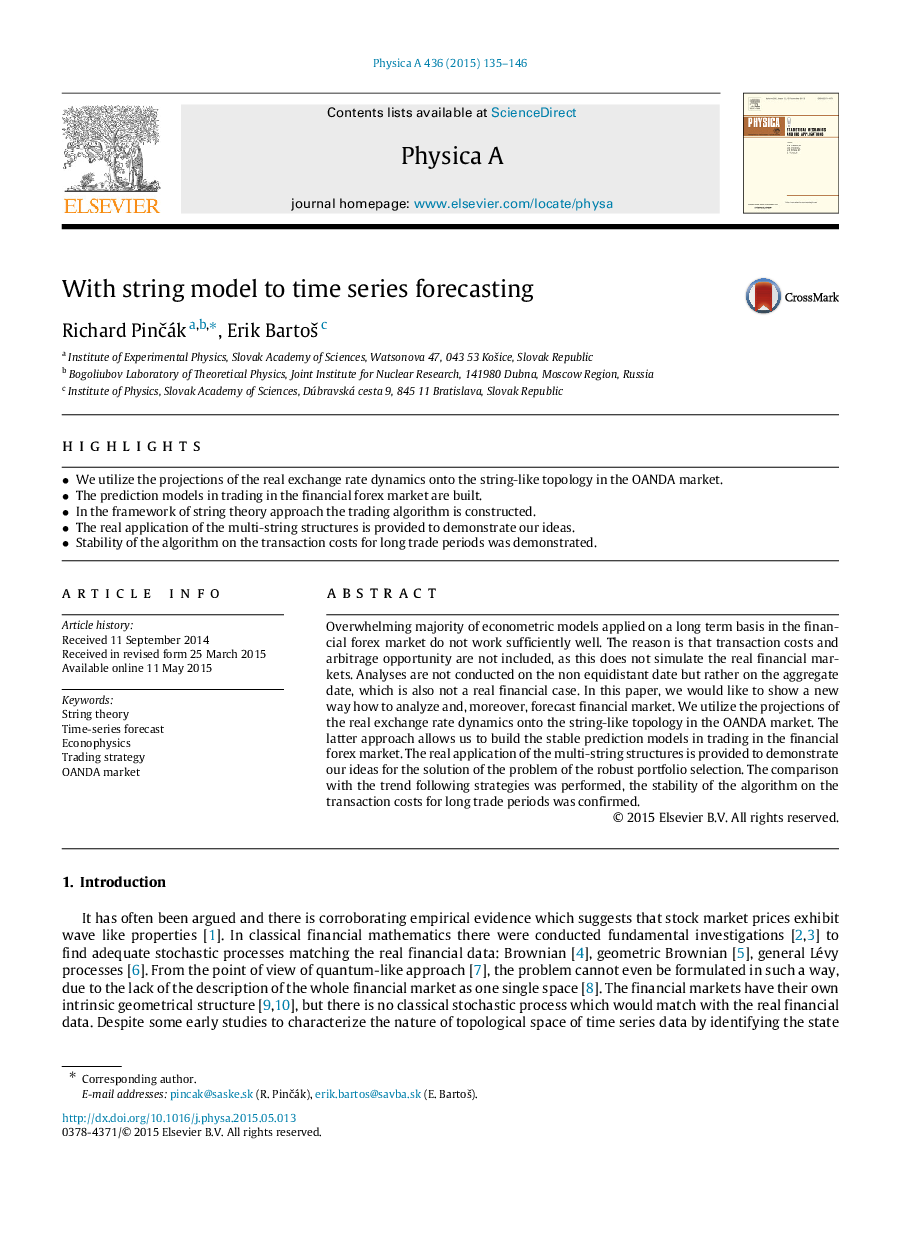 With string model to time series forecasting