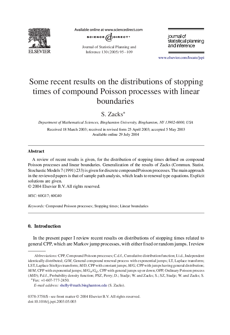 Some recent results on the distributions of stopping times of compound Poisson processes with linear boundaries