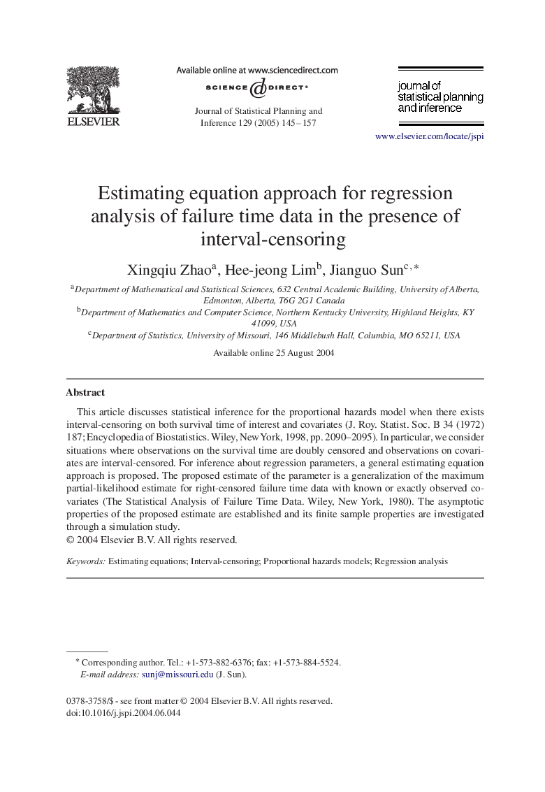 Estimating equation approach for regression analysis of failure time data in the presence of interval-censoring