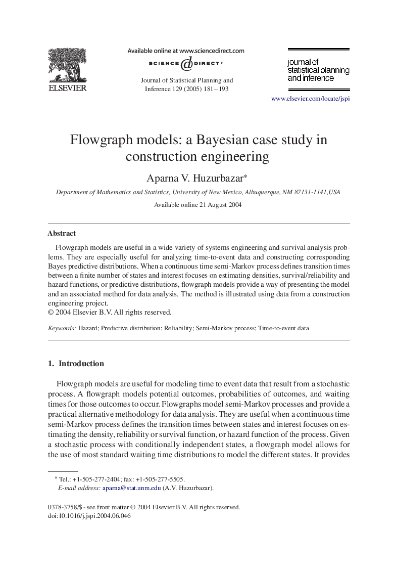 Flowgraph models: a Bayesian case study in construction engineering