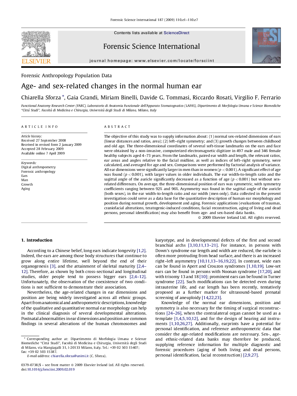 Age- and sex-related changes in the normal human ear