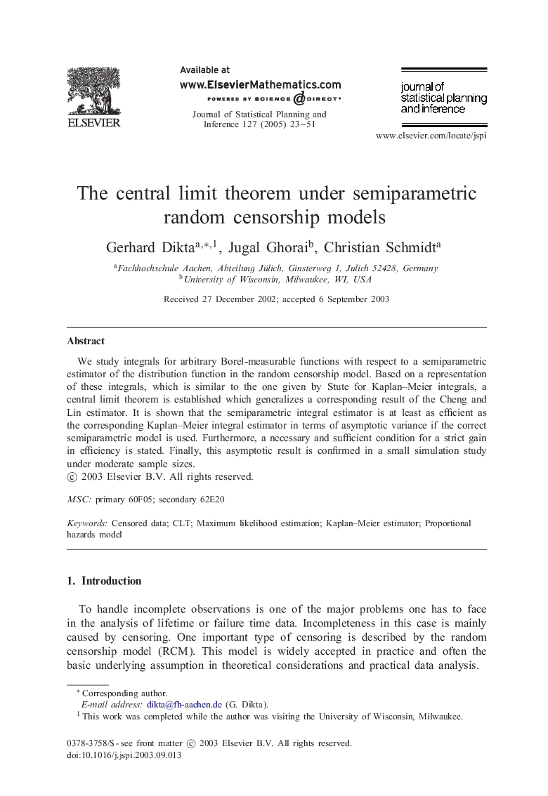The central limit theorem under semiparametric random censorship models