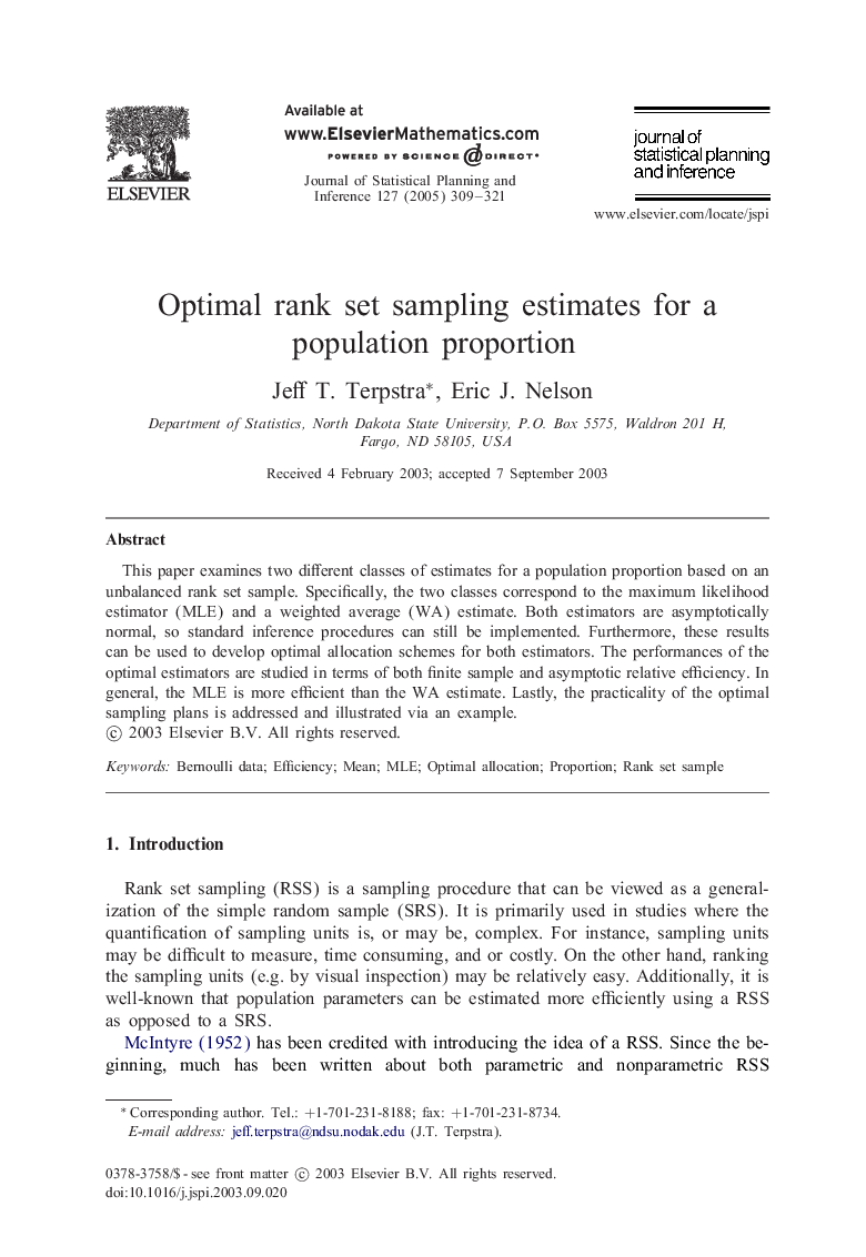 Optimal rank set sampling estimates for a population proportion