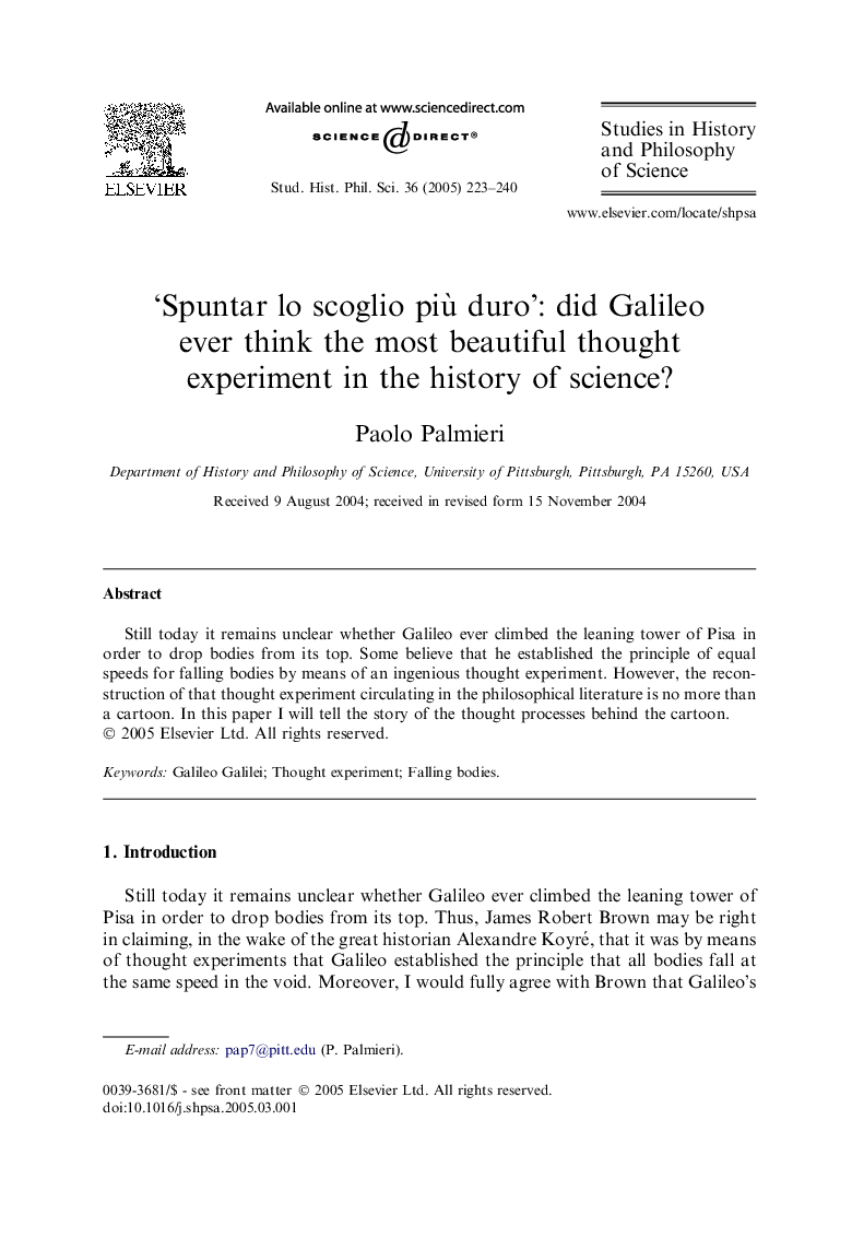 'Spuntar lo scoglio piÃ¹ duro': did Galileo ever think the most beautiful thought experiment in the history of science?