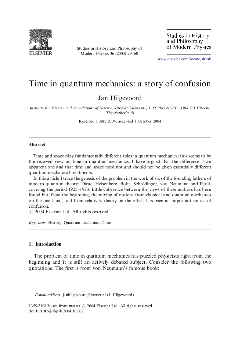 Time in quantum mechanics: a story of confusion