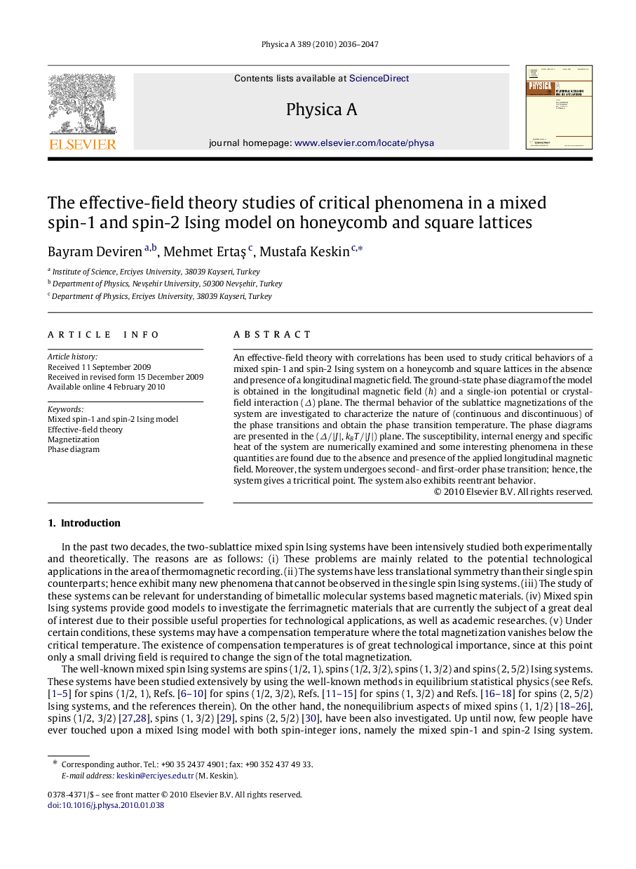 The effective-field theory studies of critical phenomena in a mixed spin-1 and spin-2 Ising model on honeycomb and square lattices