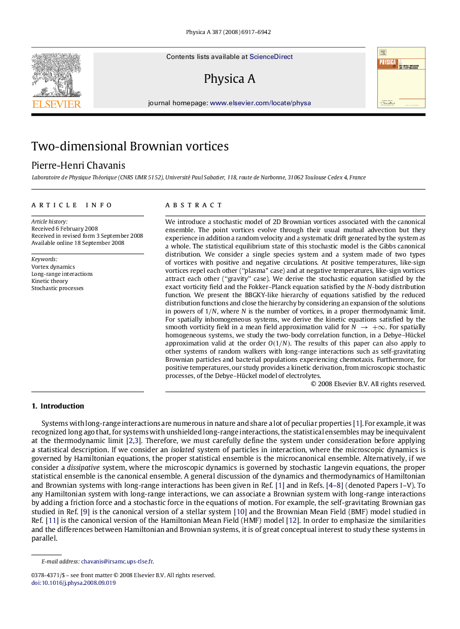 Two-dimensional Brownian vortices