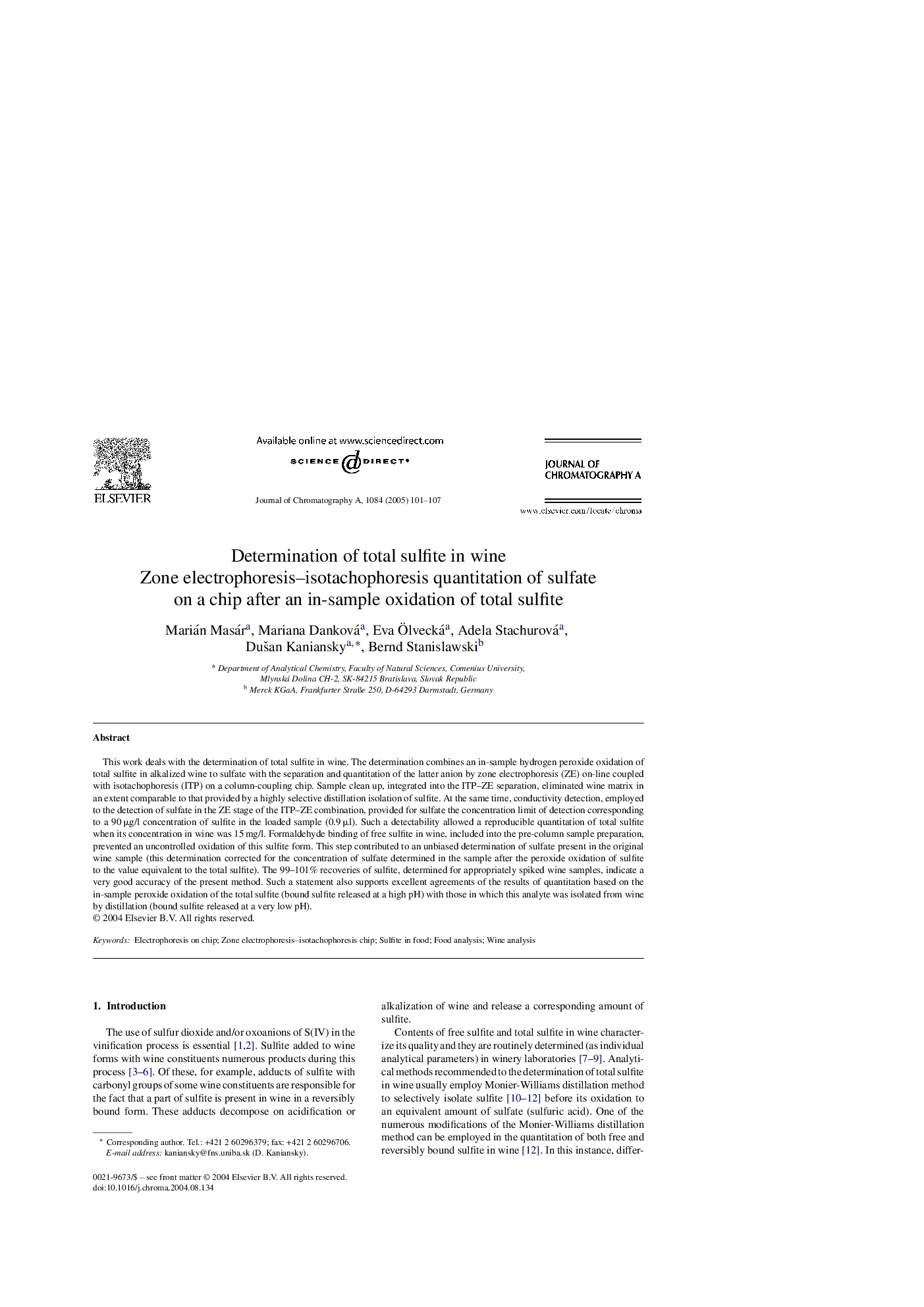 Determination of total sulfite in wine