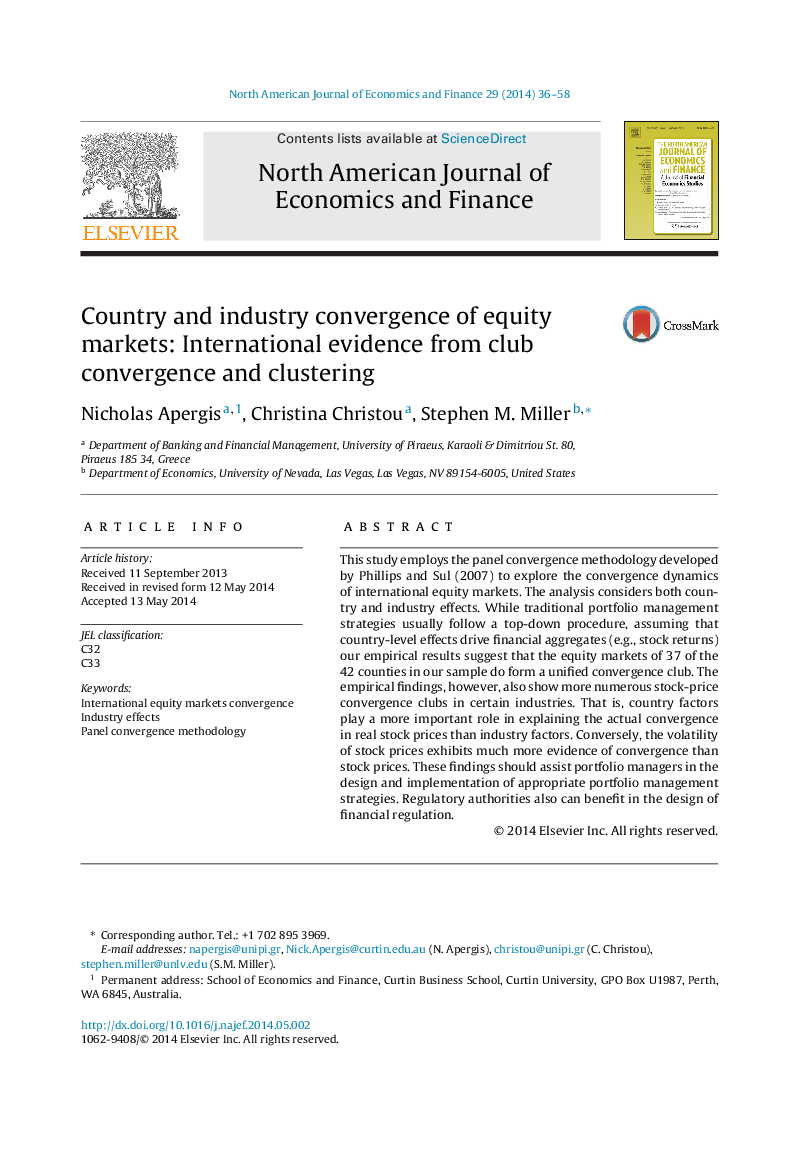 Country and industry convergence of equity markets: International evidence from club convergence and clustering