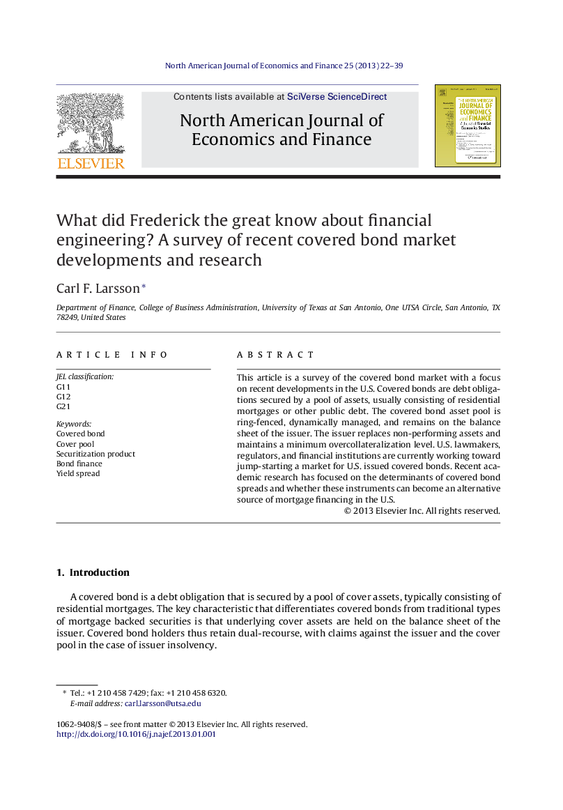 What did Frederick the great know about financial engineering? A survey of recent covered bond market developments and research